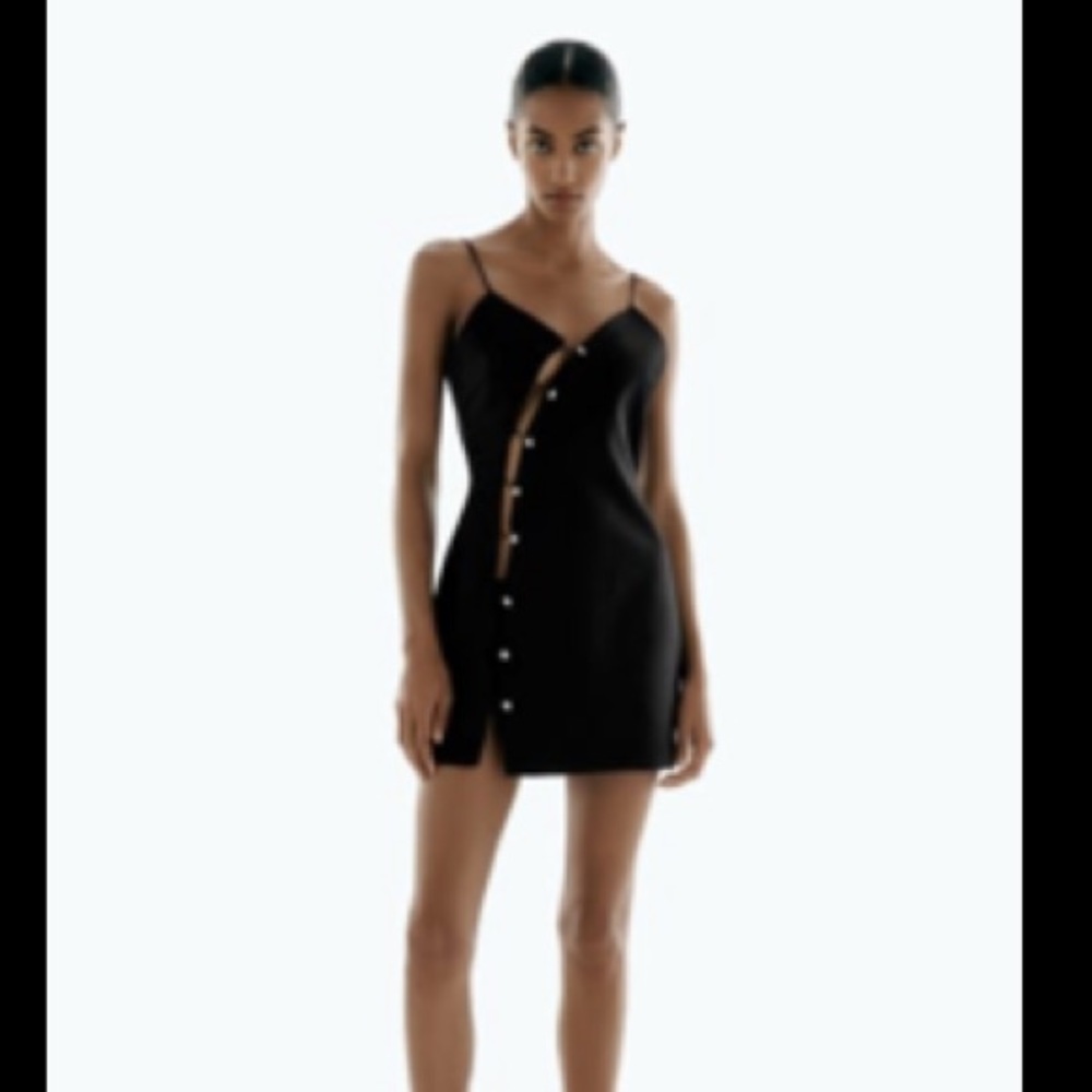 NWT Zara black mini dress size medium with cut outs